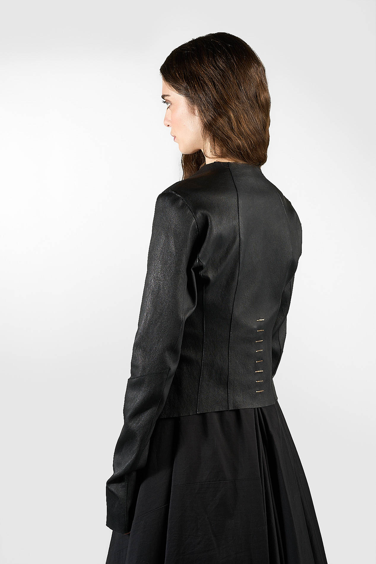 DANIELE BASTA LEATHER AND SILVER JACKET